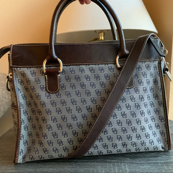 Dooney and Brouke Canvas/Leather Top Handle Bag - Picture 3 of 9